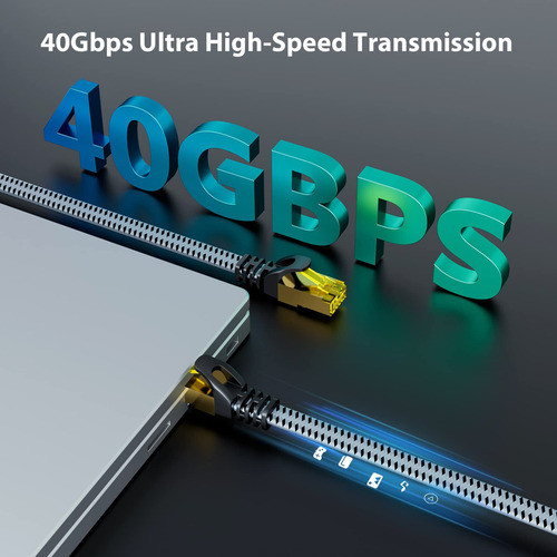 Ariskeen Cable Ethernet Cat 8 De 3 Pies, Paquete De 2 Cables 1