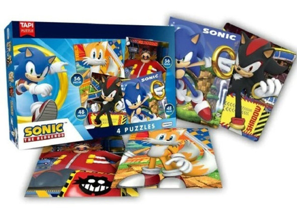 Puzzle 4en1 Sonic 48 Y 56 Piezas - Tapimovil 0