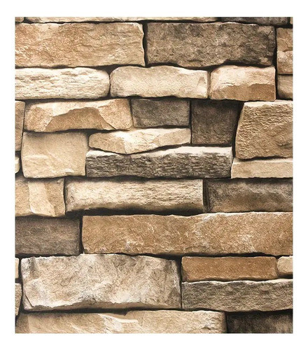 Papel Adhesivo Empapelar Marrón Piedra Rustica 0