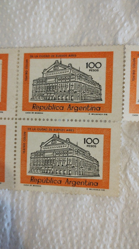 Estampillas Viejas De 100 Pesos Argentina Son 5 S/usonoenvio 1