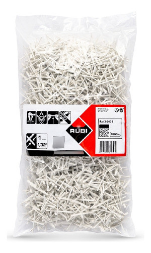 Crucetas Separador Cerámica Porcelanato Rubi 1mm 1000u 0