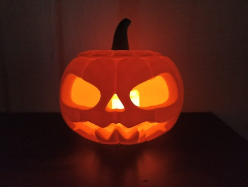 Calabaza Caramelera Halloween  Luz Led De Tipo Vela 3d 1