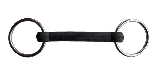 Bridon Comun Barra Recta Inoxidable Goma Caballo Equitacion 0