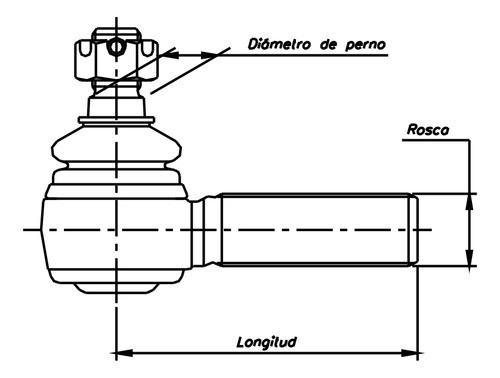 Extremo De Direccion Macho 1-16 Der. John Deere 5010 / 5020 1