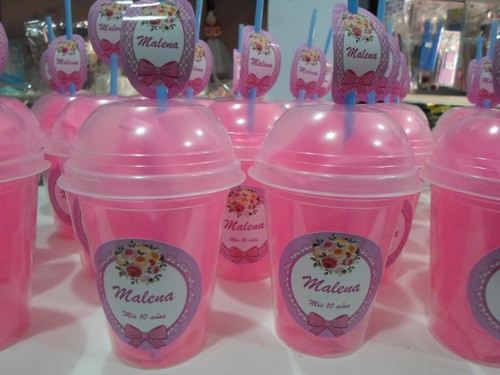 Vaso Burbuja Chico Ideal Cumpleaños Con Tapa Pack X 50 1