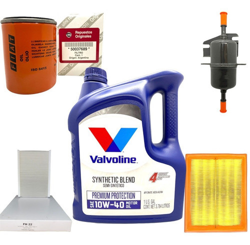 Kit 4 Filtros + Aceite 10w40 Fiat Palio Siena Fire 1.4 1.3 0