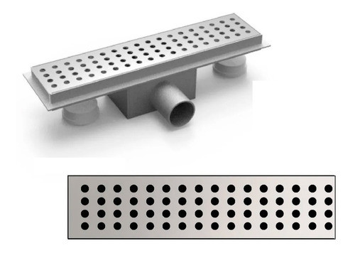 Rejilla Desague Lineal Acero Ideal 30 Cm Circulos 0