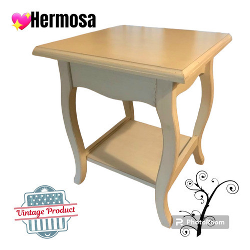Mesa Apoyo Arrime Vintage Retro Madera Patina Imperdible 0