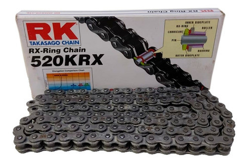 Cadena Transmision Moto Rk Japon 520h-120l Rx-ring Excelente 0