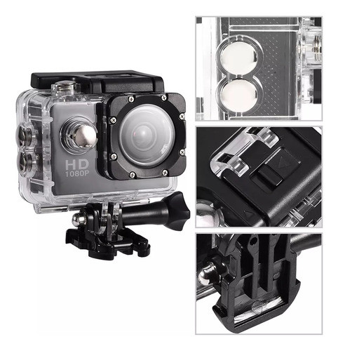 Video Cámara Deportiva Impermeable Pantalla 2 Pulgadas 0
