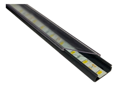 Cable Canal 20x10 Transparente 2mts Negro Ideal Tira Led 0