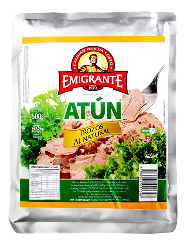 Atún En Trozos Al Natural Emigrante 500 Grs. 0
