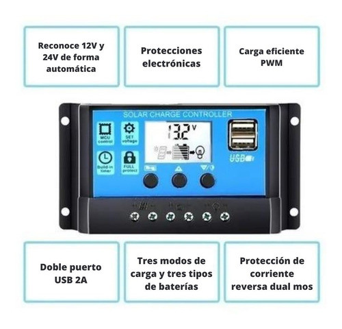 Regulador Wp Pwm 20a 12v/24v I 1