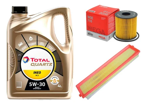 Kit Filtros Peugeot 207 Compact 1.6 + Aceite Total 5w30 4l 0