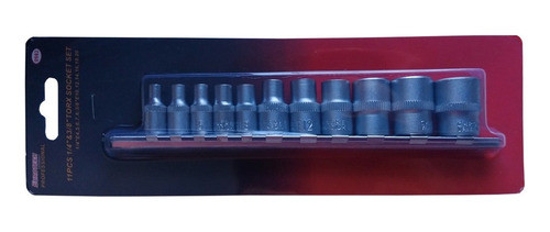 Juego Tubos Torx Hembra Encastre 1/4'' 3/8'' 11pzas Eurotech 1