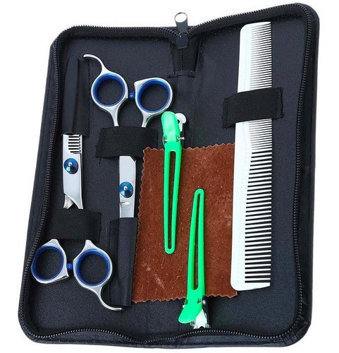 Set 2 Tijeras Corte Kit Peluqueria Peine Broche Peluquero 1