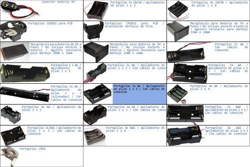 Portapilas 3x Aa Apilamiento De Pilas 1 X 3 1