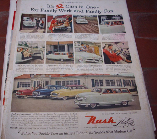 Antigua Publicidad  Auto Rambler Nash 0