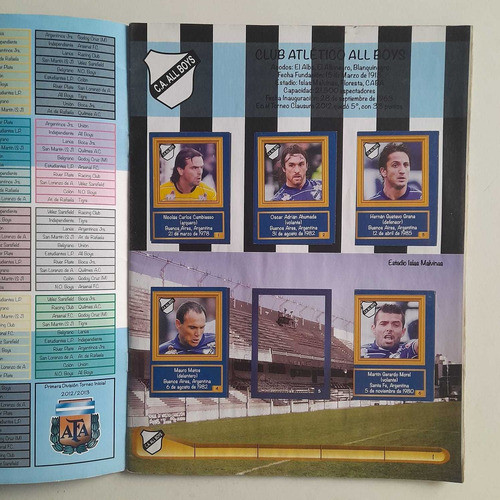 A# Album De Figuritas Futbol Argentino Torneo Inicial 12/13 1