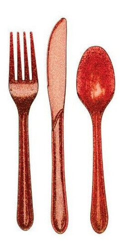 Surtido De Cubiertos De Plastico Glitz Premium De 24 Piezas, 0