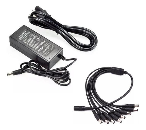 Fuente Pronext 12v 5amp + Pulpo 1x8 Alimenta 8 Camaras Cctv 0
