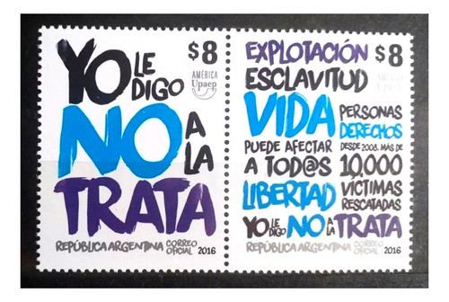 2016 América- Upaep: Lucha Contra La Trata De Personas. Mint 0
