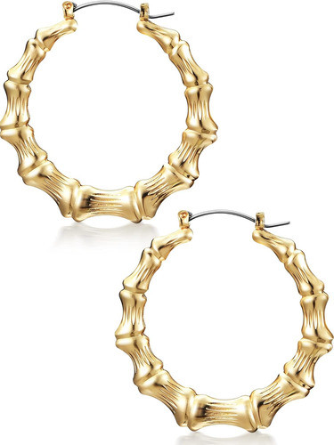 Aretes Aro Grande Para Mujer Uso Diario Accesorios Dorado 0