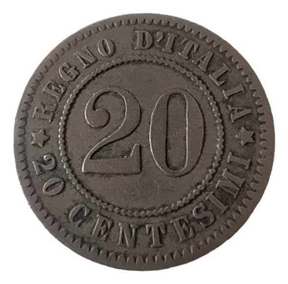 Antigua Moneda 20 Centesimi Italia 1894 Km# 28.2 0 Antigua Moneda 20 Centesimi Italia 1894 Km# 28.2 0