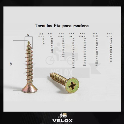 Tornillo Para Madera Fix 4 X 16 Mm (caja X200u) Fijacion 1