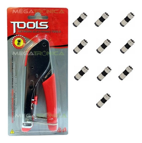 Combo Pinza Crimpeadora Ficha Rg 6/59/58+ 10 Fichas Rg6/59 1
