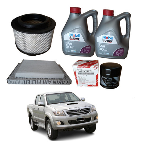 Kit Filtros Toyota Hilux 2.7 Nafta Año 2006 + Aceite 5w30 1