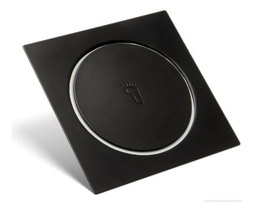 Rejilla Negro Mate Desagüe Ducha Click Acero Inox 15x15 Cm 1