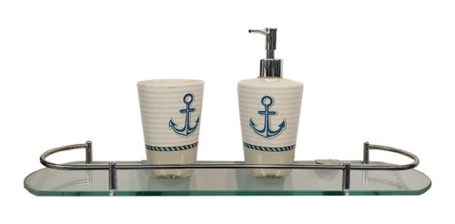 Estante De Vidrio Con Baranda Cromada Baño Cocina Garageimpo 1
