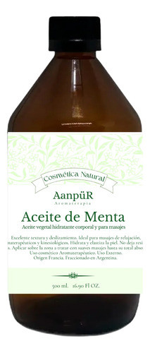 Aceite De Menta Para Masajes Y Oleo Corporal 500 Ml 0