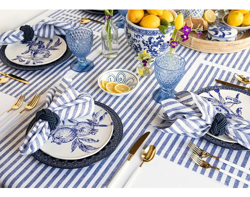 Solino Home Stripe Camino De Mesa De Lino 72 Pulgadas De Lar 1
