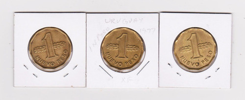 Eb+ Uruguay Tres Monedas De N$ 1 (años 1976-77-78) Difíciles 1