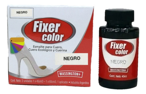 Fixer Color Original Tinta Negra Esmalte Negro Cuero Cuerina 0