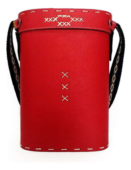 Porta Termo Mate Porta Mate Porta Termo Cuero Rojo Rigido 0