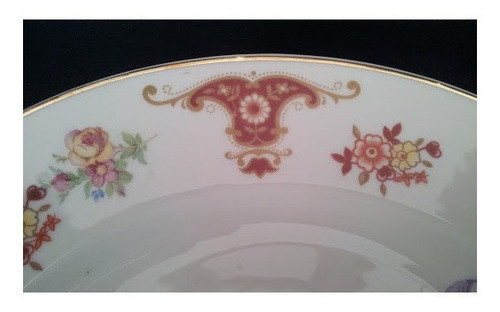 Plato De Pared Porcelana Alemana De Bavaria Flores Y Oro 1