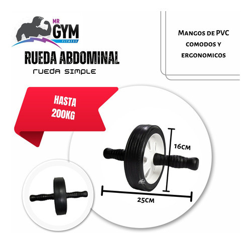Rueda De Abdominales Simple Ejercitador Entrenamiento 120 Kg 1