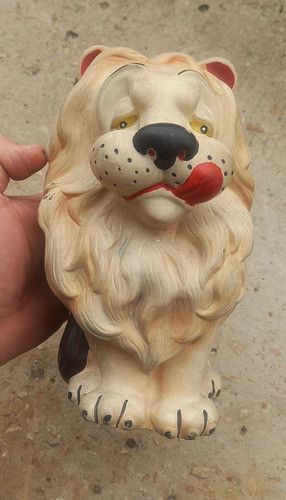 Antiguo Muñeco Goma Leon 12,5cm Ancho - 21,3cm Alto 0