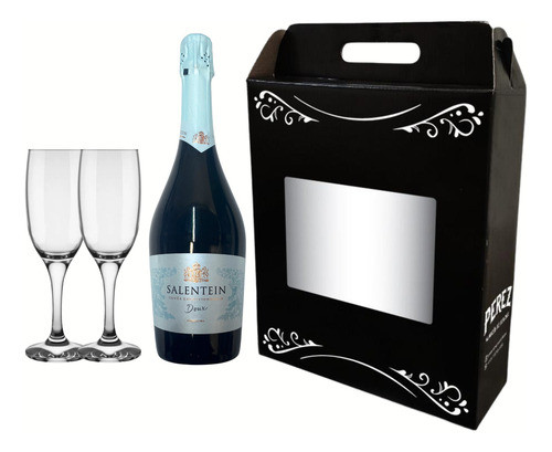 Kit Champagne Salentein Doux 750ml + 2 Copas - Pérez Tienda 0