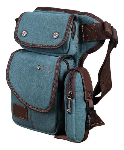 Bolso De Pierna De Lona Para Viajes Senderismo. Celeste 15 0