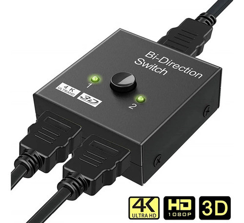 Switch Y Splitter Hdmi Bidireccional 2 Puertos 1.4 3d 1080p 1