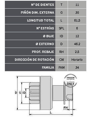 Bendix De Arranque Tipo Delco Suzuki Maruti 1