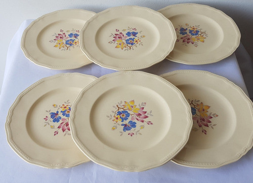 Lote 6 Platos De Postre Loza Inglesa Antigua Alfred Meakin 0