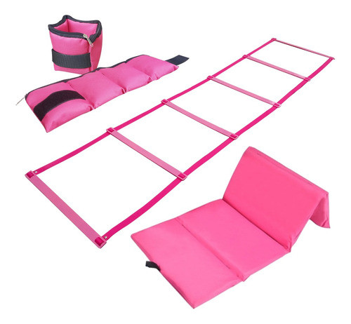 Combo Colchoneta Escalera Coordinacion Tobilleras 1k Rosa- 0