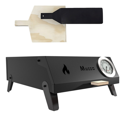 Horno Pizzero Portatil Muzza 4 Hornallas Mas Pala Madera 0