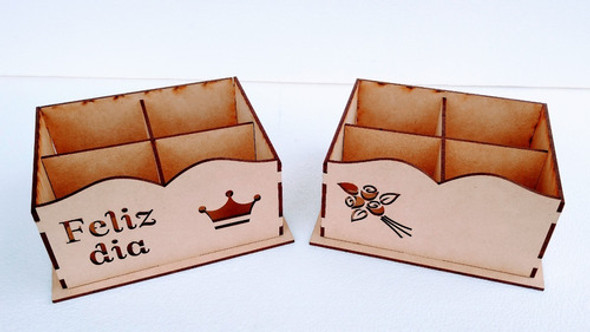 Caja De Té Fibrofácil 4 Divisiones Sin Tapa Día De La Madre 1 Caja De Té Fibrofácil 4 Divisiones Sin Tapa Día De La Madre 1