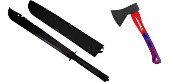 Combo Camping: Machete Táctico 70cm + Hacha Fibra Emtop 1kg. 0
